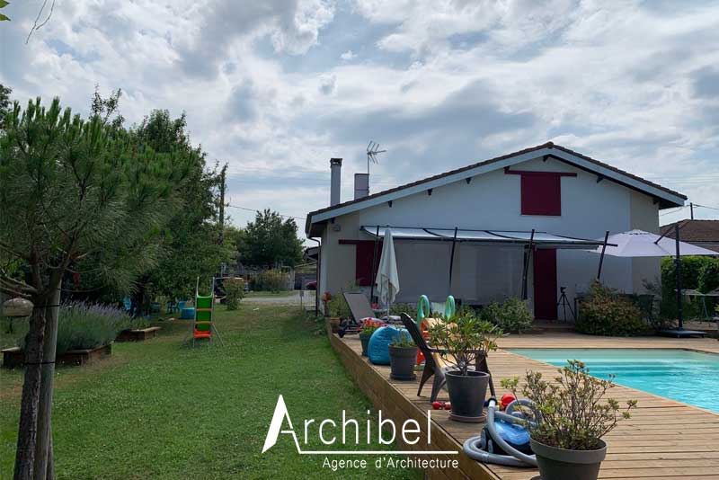 La maison avant les travaux d'extension en Gironde